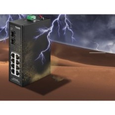 8-portový prepínač MERLINK POE DIN-RADION IND-G082GSPM 2 SFP porty IP40