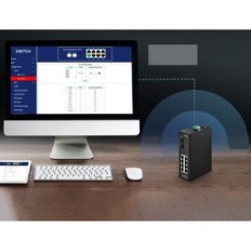 8-portový prepínač MERLINK POE DIN-RADION IND-G082GSPM 2 SFP porty IP40