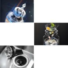 Dark per rifiuti da cucina, 7,5 HP, silenzioso con interruttore fieristico