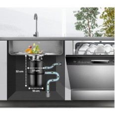 Escuro para desperdício de cozinha, 7,5 hp, silencioso com interruptor de exposição