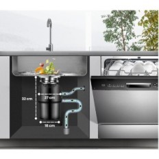 Oscura para los residuos de la cocina, 7.5 HP, tranquilo con interruptor de exposición