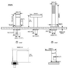 Kasutatud Roman toru toru Baitjie 3-auk koos dušiga käepidemega
