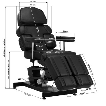 Pro Ink Tattoo Stuhl 3710 — Seitenansicht