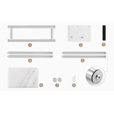 Rack für Kes Bth235 2-Stufe Freistehend mit Marmorbasis Edelstahl