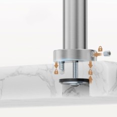 Rack für Kes Bth235 2-Stufe Freistehend mit Marmorbasis Edelstahl