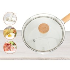 Vaguelly Katikepan vaguelly 16 cm, jossa on kauha, jossa on tarttumaton päällyste ja puinen kahva