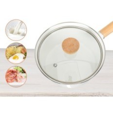 Vaag sangepan vaag 16 cm met een primeur met een niet-stick coating en een houten handvat