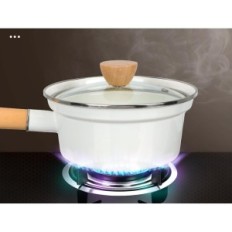 Vagidão vagilicamente vagilizada 16 cm com uma colher com um revestimento antiaderente e uma alça de madeira