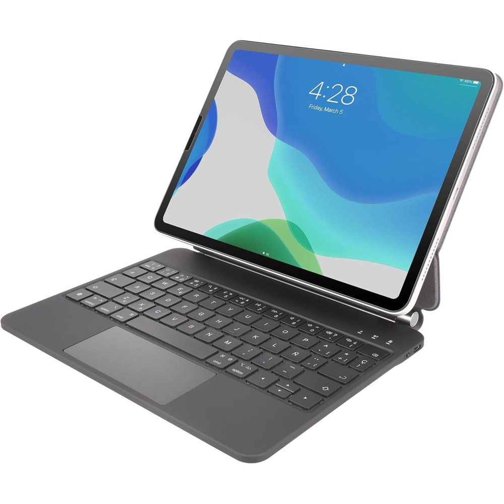 Tapaus iPad Pro 10.9 / 11 RII HL128 Espanjan näppäimistö taustavalolla ja ohjauslevyllä QWERTY