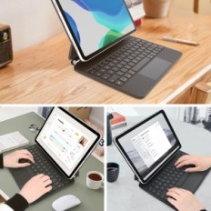 Fall für iPad Pro 10.9 / 11 RII HL128 Spanische Tastatur mit Hintergrundbeleuchtung und Trackpad QWERTY