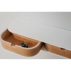 Muur opknoping plank valiai met 2 laden houten wit / eiken kleine plank