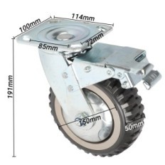 Torsionsräder für 150 mm Transportwagen für Möbel- und Wagenkapazität 1000 kg Set 4-tlg.
