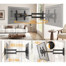 Soporte de pared usado para TV 32-75 "PERLEGEAR PGLF18 Brazo 822 mm Rotación 180 ° VESA 600x400, 45 kg