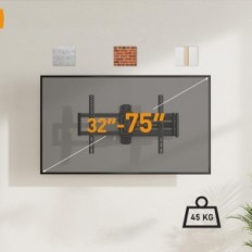 Brugt vægholder til TV 32-75 "Perlegebrød PGLF18 Arm 822 mm Rotation 180 ° VESA 600x400, 45 kg