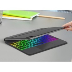 Tastiera per iPad Air 11 "(M2) 2024 Senggerirch Touchpad Bluetooth Black Exhibition Bluetooth