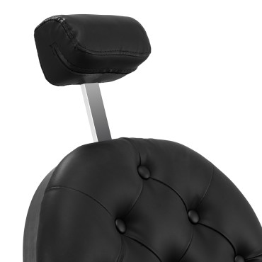 Barber chair Gabbiano Niccolo Black — close-up of the head