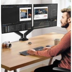 Supporto scrivania Ergear per 2 monitor 17-32 ", VESA 75/100, per schermi piatti e curvi (confezione non originale)
