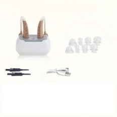 Dispositif sonore Hibriq d'occasion pour personnes âgées avec 4 modes EQ, HBQD-1011, paire blanche