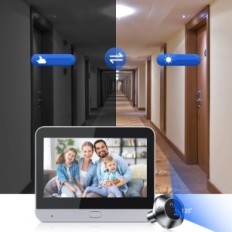 Ringtone Wi-Fi com câmera e 4,3 "cor, ângulo largo 120 °, sensor PIR