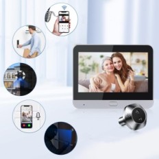 WiFi-Klingelton mit Kamera und 4,3 "Farbe, Weitwinkel 120 °, Sensor PIR