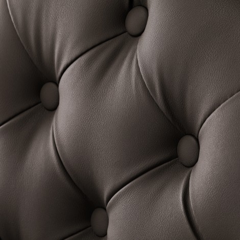 Cadeira de barbeiro Gabbiano Niccolo Brown — close-up da superfície