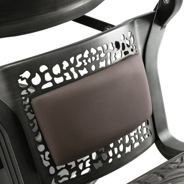 Fauteuil de barbier Gabbiano Niccolo Marron — gros plan dossier