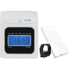 Enregistreur de temps de travail S-180 endommagé / usagé / incomplet avec une horloge