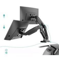 Manijas 2 monitores GSMP002 Soporte de gas ajustable VESA con C-BUCK 19.8 LB