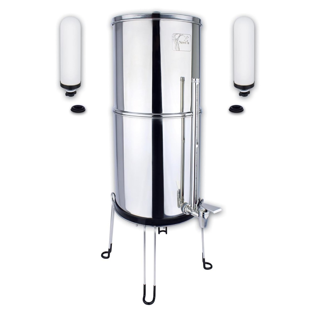 Sistema de filtragem de Newton 12L gravitacional e cartuchos de pedra + base