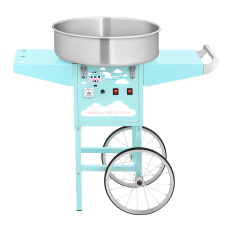 Machine à barbe à papa mobile turquoise, diamètre du bol 520 mm + doseur à sucre.