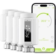 Smart Radiator Thermostaat MAXCIO TV06_BT WLAN SET 4 STKS. Wit 59 × 59 × 101 mm na het terugkeren