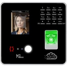 NGTECOn työaikatallennin näyttely RFID-kortin kasvoilla