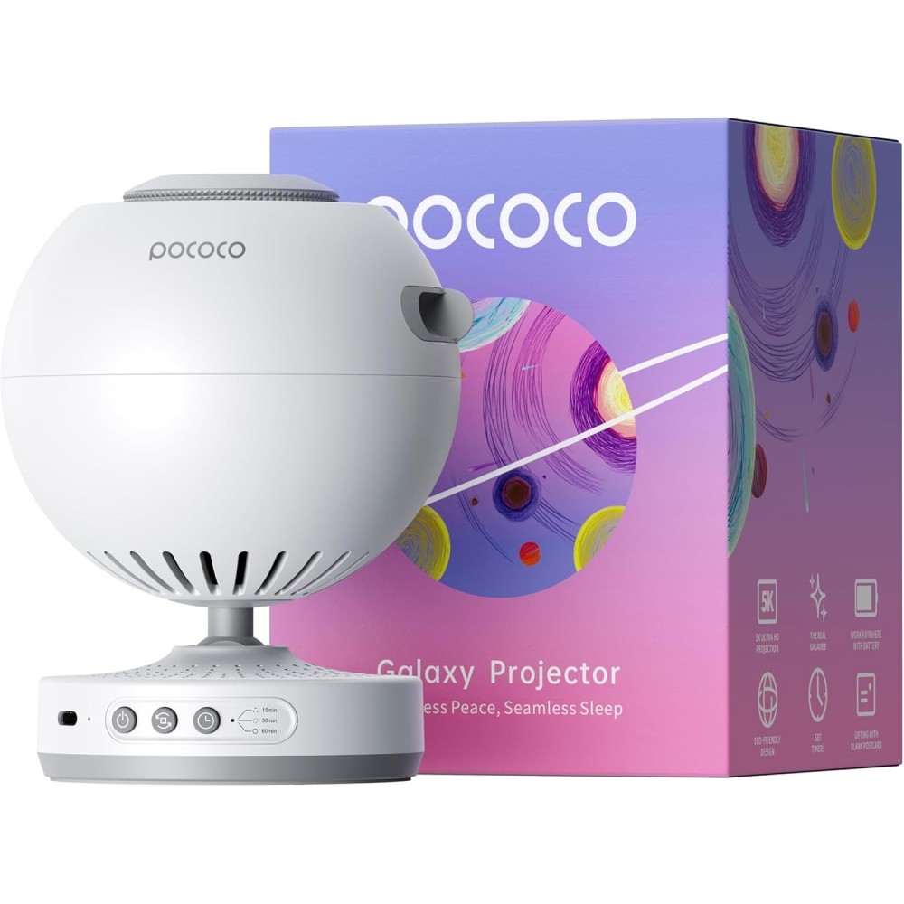 Projetor céu Pococo com 2 discos dormindo relaxamento e decoração de paz