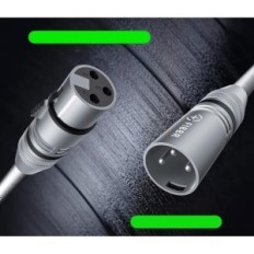 Kabel XLR mikrofonowy 3m 10 szt. FIBBR plecionka nylonowa męski-żeński