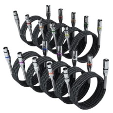 XLR mikrofono kabelis 2m 10 vnt. Vyras-moteriškas plūdė nailono laivyne