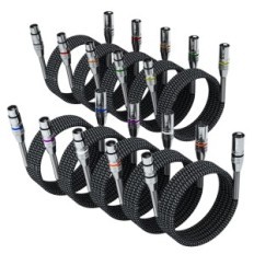 XLR mikrofon kábel 2m 10 db FIBBR male- nő nejlon fonatban