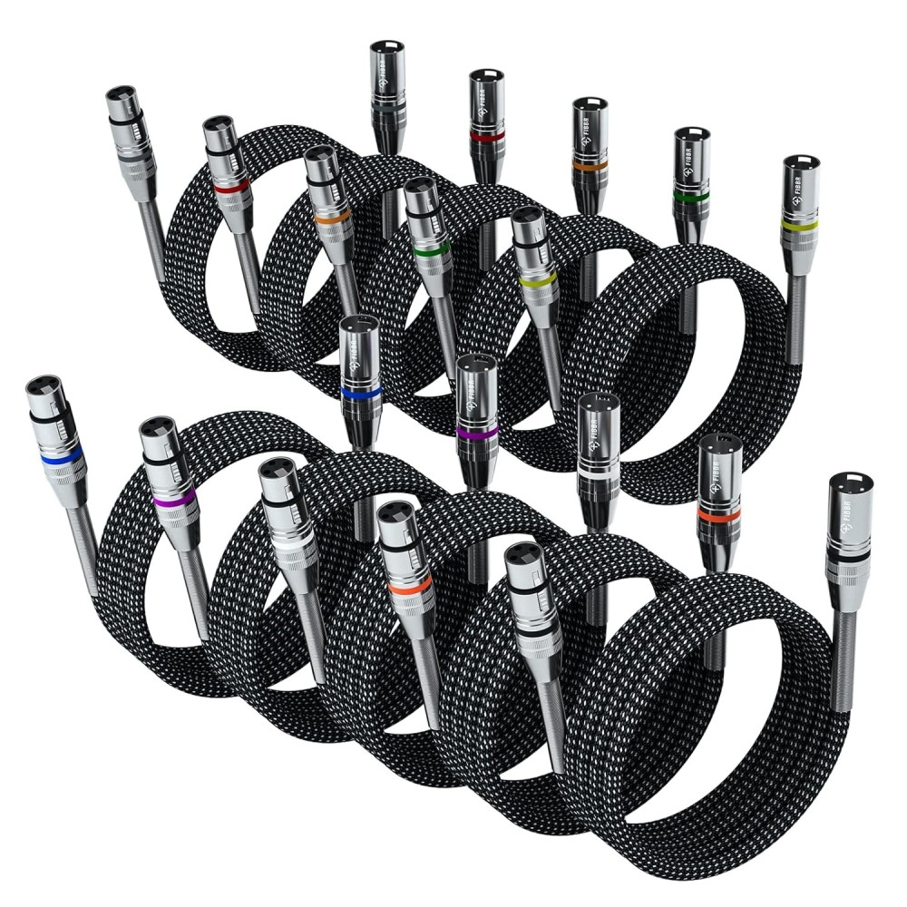 XLR-Mikrofonkabel 2m 10 PCs. Männliche weibliche Fibrary in der Nylonflotte