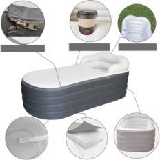 Onvolledige Opblaasbare Bathtub 168 × 76 × 68 cm IJsbad Cover Hoofdsteun