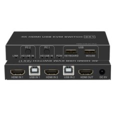 KVM BIAZE KVM08 HDMI 2.0 Switch 2 Ports 4K 60Hz HDCP USB Hot-Swap