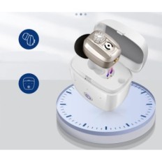 Audífono con la reducción de Britzgo BHA-602 Bolsa cargada de ruido hasta 20h (plata)