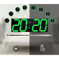 Wall Clock LED CHKOBIDA 18 "Zeleni zaslonski alarmi Datum temperature
