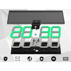 Seinäkello LED CHKOBIDA 18 "Vihreä näyttö hälytys Päivämäärä Lämpötila