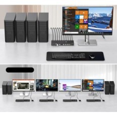 KVM HDMI Slēdzis 2.1 8K 60Hz 4K 144Hz 4x1 USB 3.0 4 gab. 1 Monitora + kabeļi