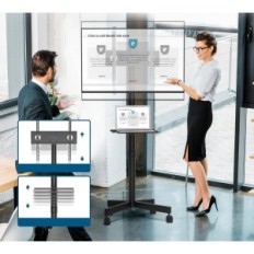Suporte de TV móvel incompleto em rodas Bontec com uma estante de laptop Vesa 400x400 para 25 kg de exposição