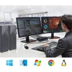 Bytt KVM TCNEWCL 4K 144Hz DP 1.4 2 × PC 2 × Monitor 8K 60Hz USB 3.0 med kabler