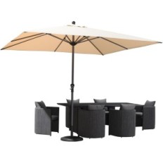 Umbrella de aluminio de hoja púrpura usada 200x300cm, con un manivela, UV, beige