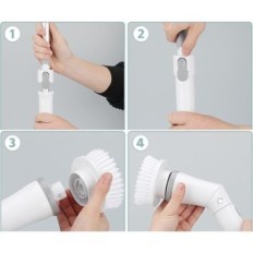 Exhibition Electric Rotary Brush Wingfly 6 Head White Set