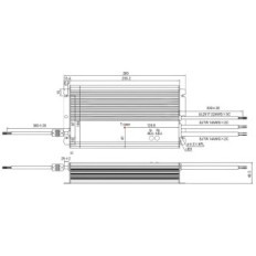 LED MEANWELL 600W 24V 25A HLG-600H-24A vodotěsné pro LED osvětlení