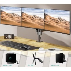 Nositelj izložbe za 3 monitora Wali GSDM003 do 27 "VESA 75/100 mm, crno