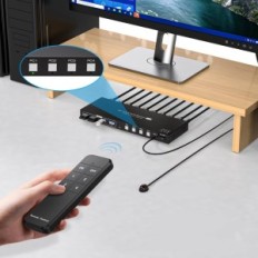 Switch KVM VPFET 4x PC USB 3.0 HDMI 4K60HZ 1 Monitor 4 HDMI portu barošanas avots